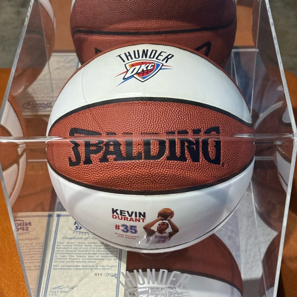 Kevin Durant 2014 mvp year basketball. NOT Autographed. With amazing display